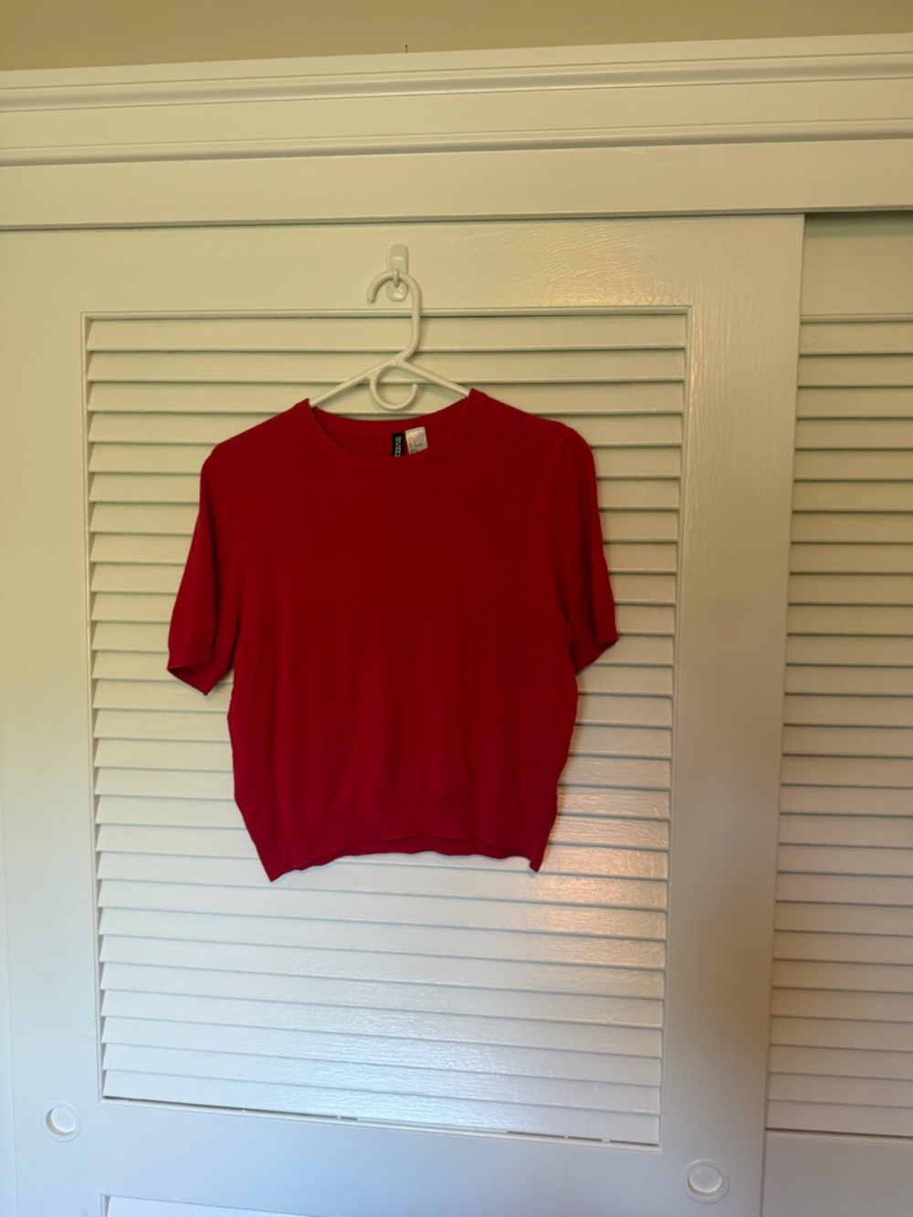 Divided Vibrant Red Crewneck Sweater